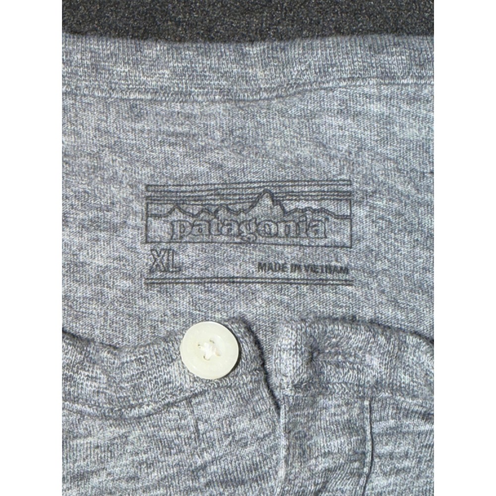 Patagonia Mens XL Long Sleeve Henley Shirt Heather Gray Cotton Blend Outdoor - Picture 4 of 4